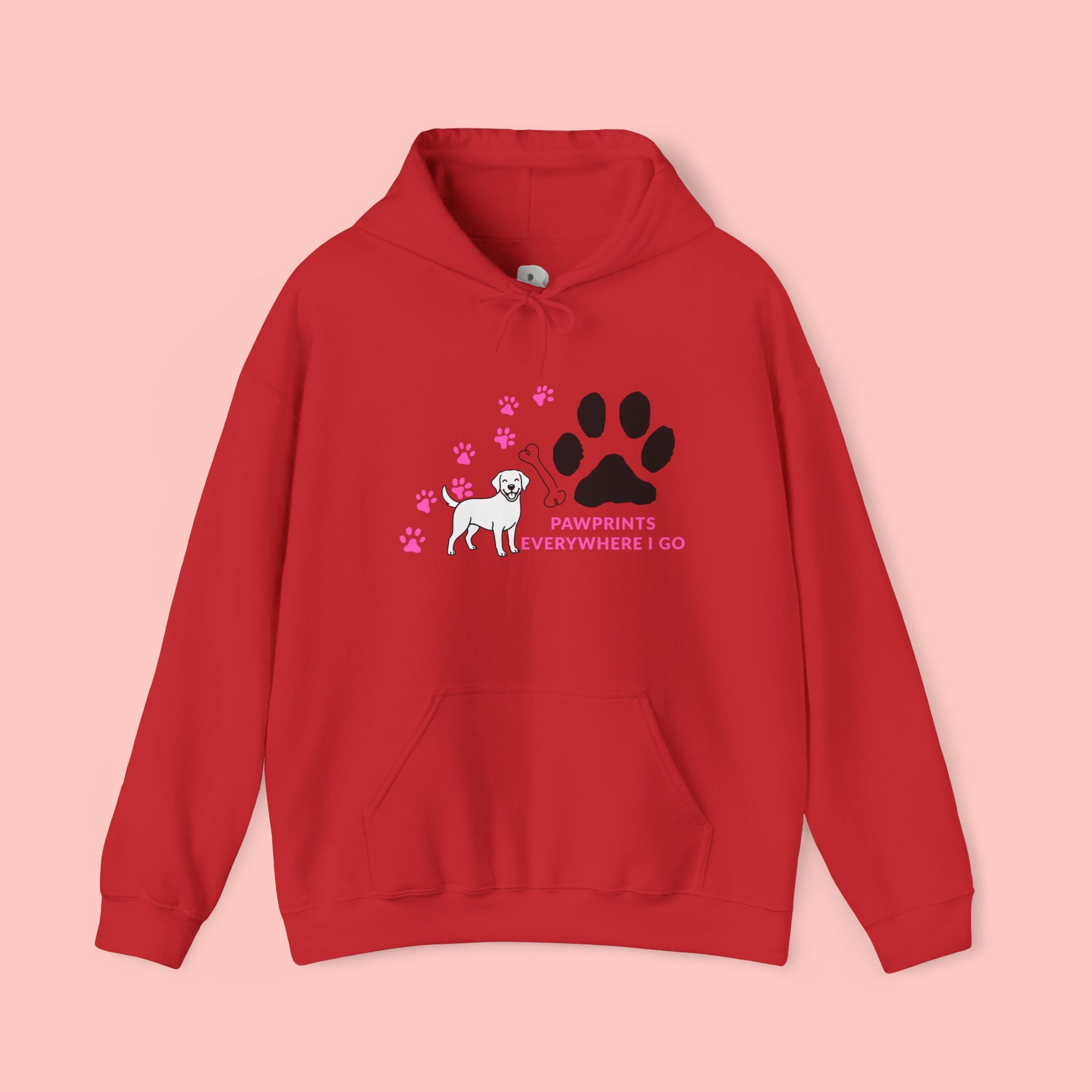 Dog Lover Hoodie — "Pawprints Wherever I Go" Pullover