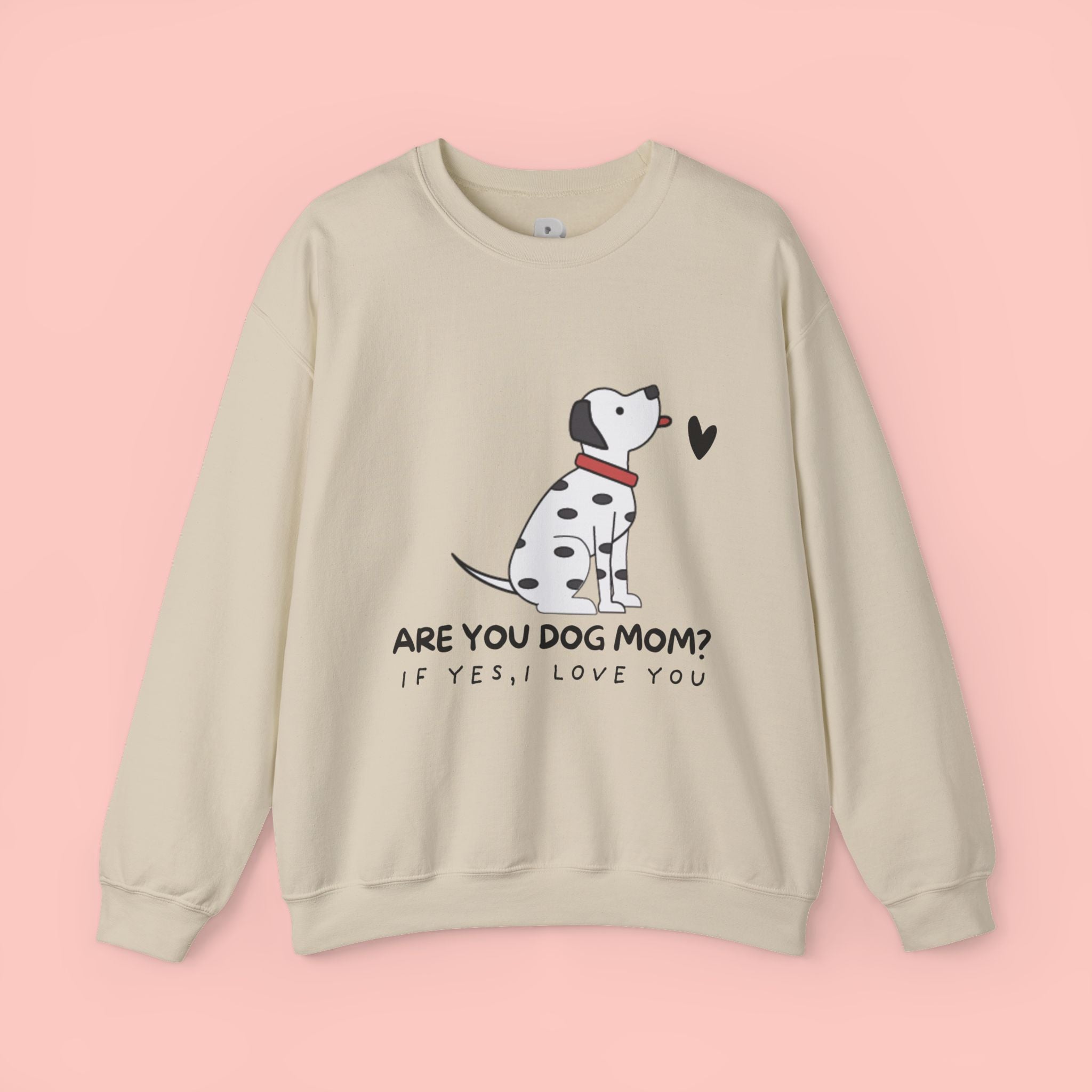 Are You Dog Mom? Cute Dalmatian Crewneck Sweatshirt for Dog Lovers