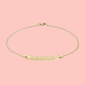 Engravable Curved Bar Anklet — Personalized Minimalist Anklet