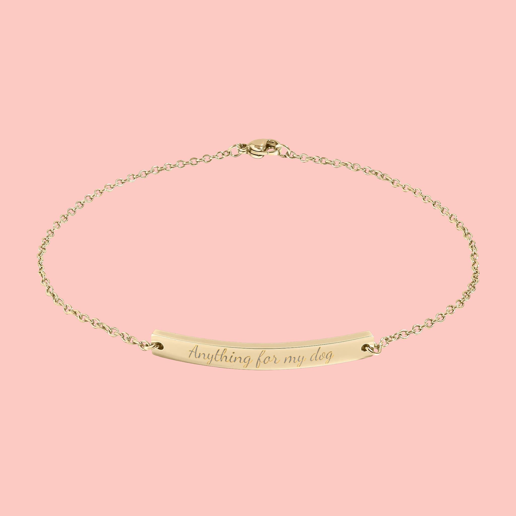 Engravable Curved Bar Anklet — Personalized Minimalist Anklet