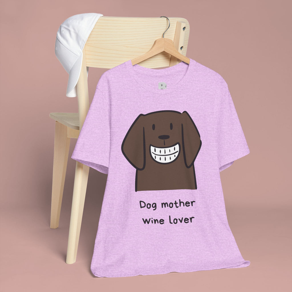 Dog Mother Wine Lover T-Shirt — Cute Cartoon Dog Graphic Tee