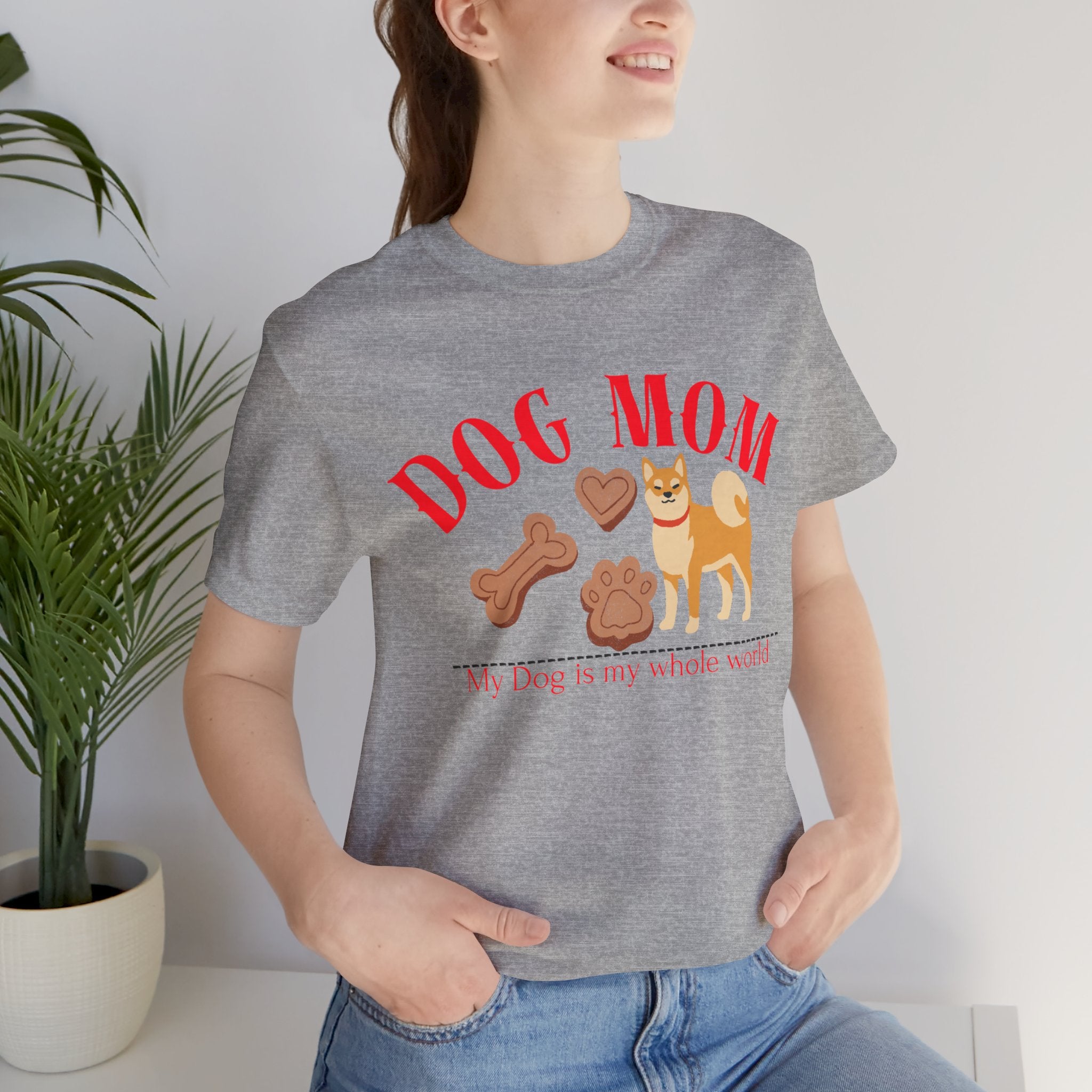 Dog Mom T-Shirt — Cute Shiba & Treats “My Dog Is My Whole World” Tee