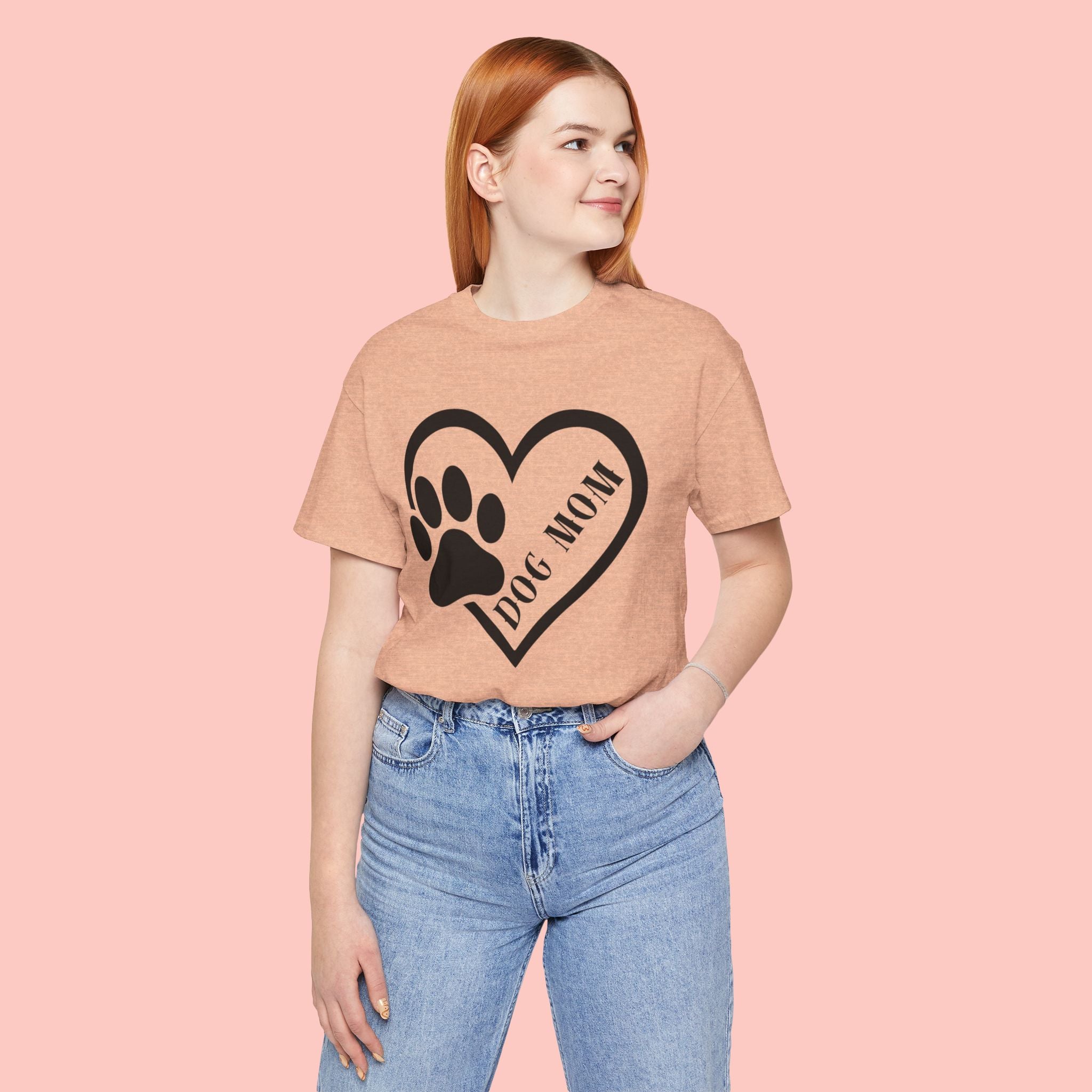 Dog Mom Heart Paw T-Shirt