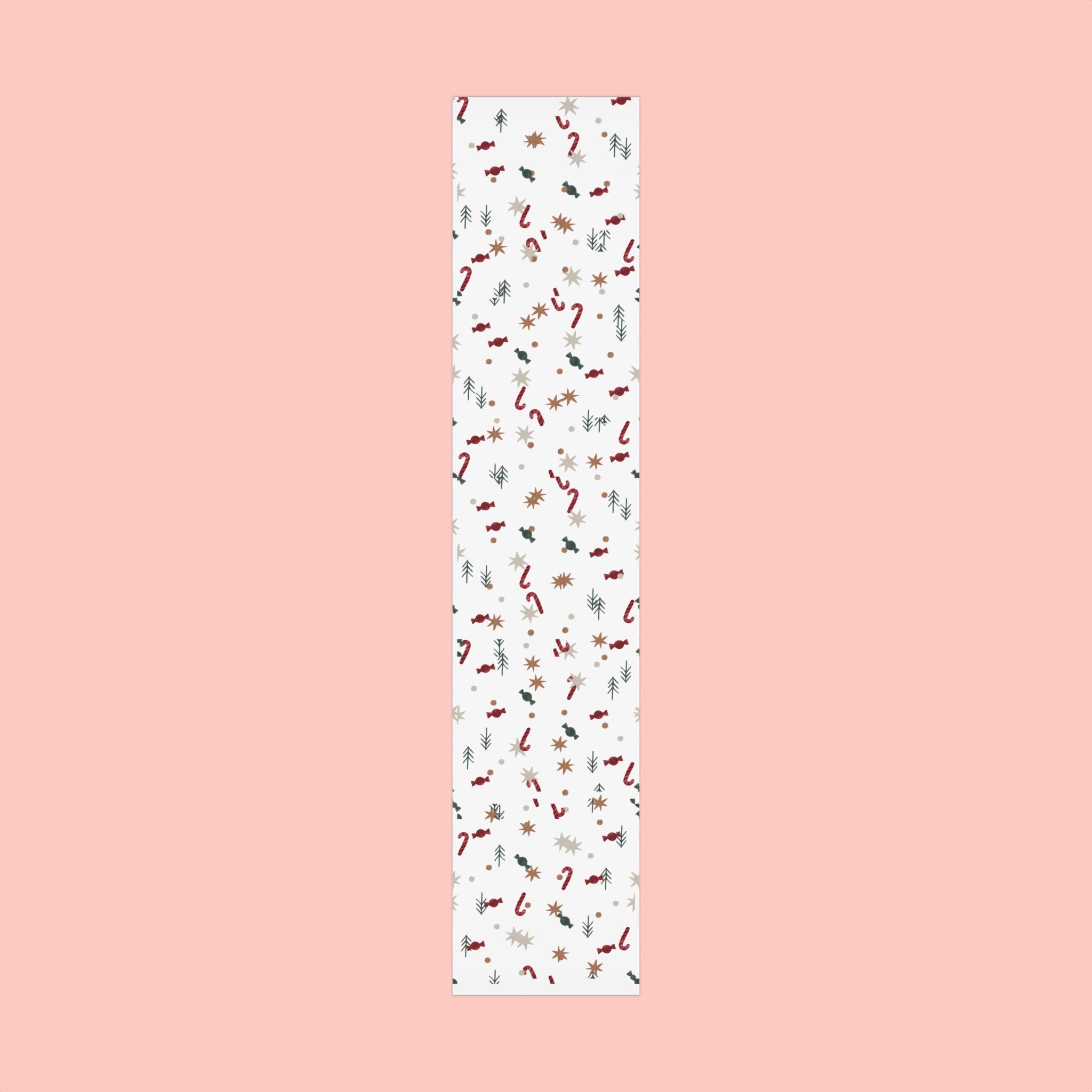 Holiday Candy Cane Gift Wrap Paper