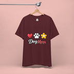 Dog Mom T-Shirt – Heart, Paw & Flower Graphic Tee
