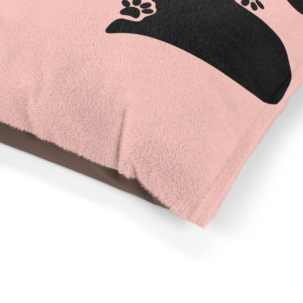 Mama's Boy Pet Bed - Soft Pink Paw Print Dog/Cat Pillow