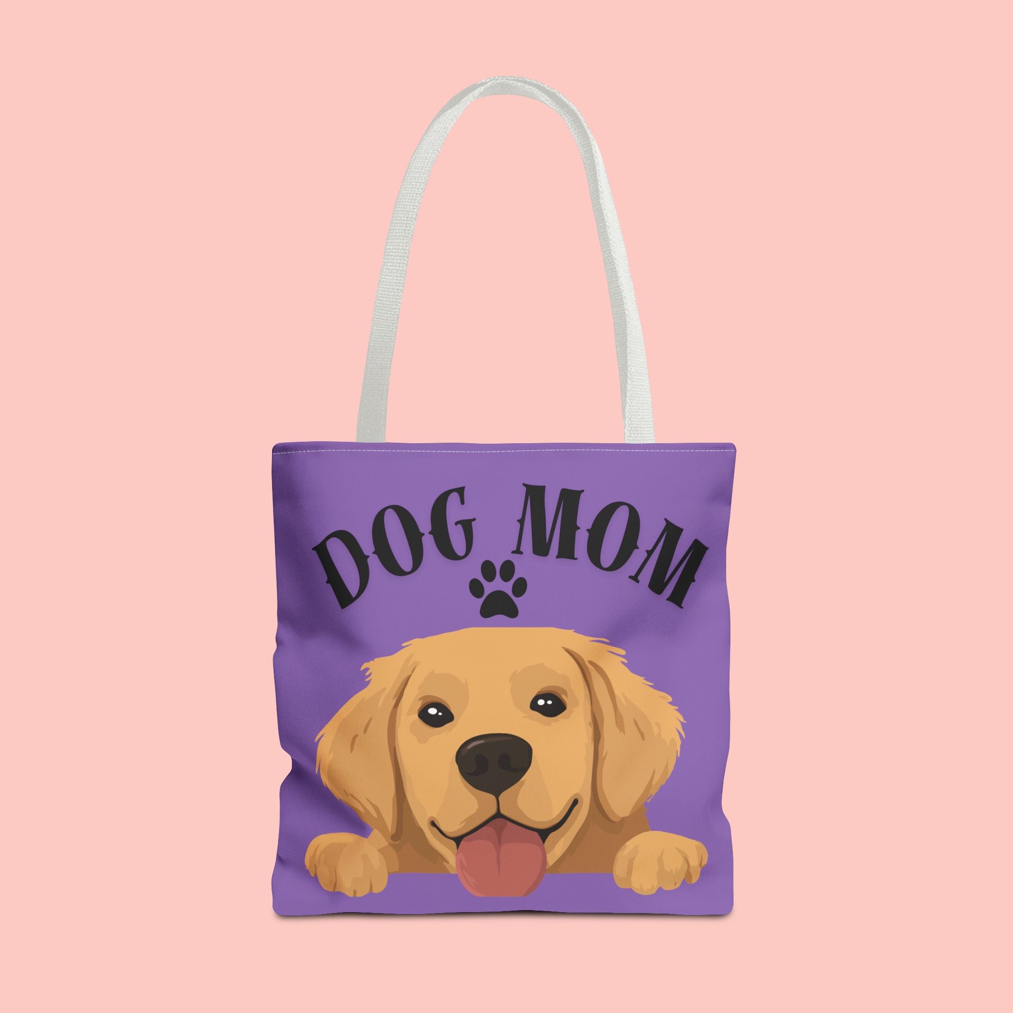 Dog Mom Tote Bag — Cute Golden Retriever Paw Print All-Over-Print Tote