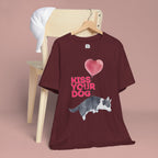 Kiss Your Dog T-Shirt — Cute Corgi with Heart Balloon Pet Lover Tee