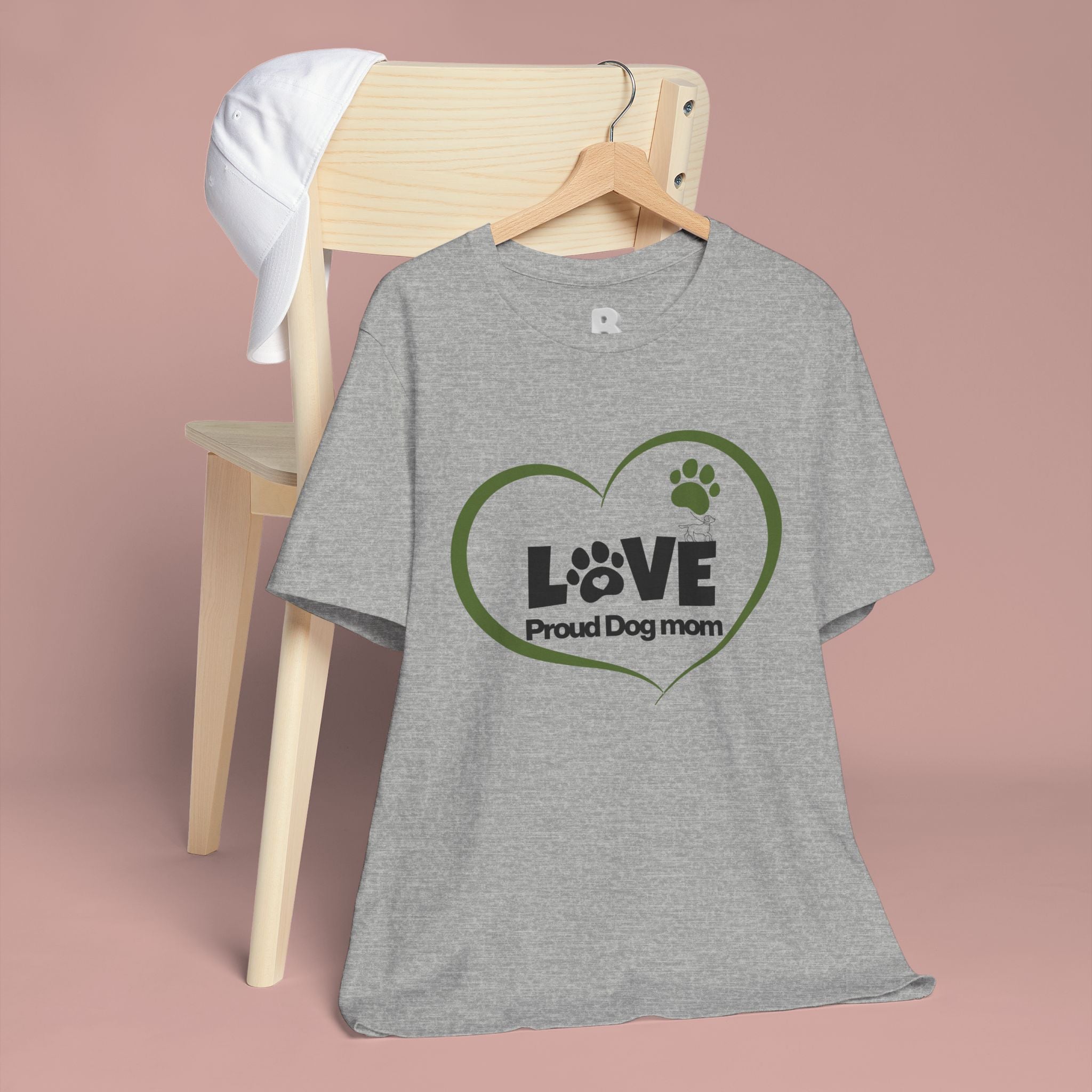 Dog Mom Love T-Shirt — "LOVE Proud Dog Mom" Heart Paw Tee