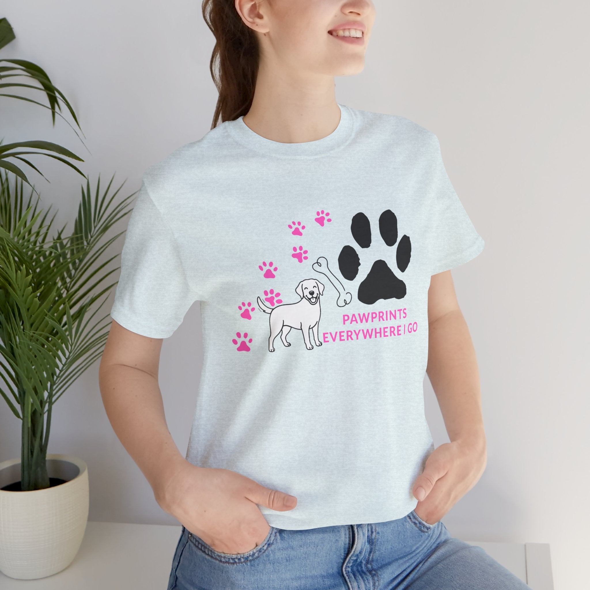 Dog Pawprint T-Shirt — "Pawprints Everywhere I Go" Cute Pet Lover Tee