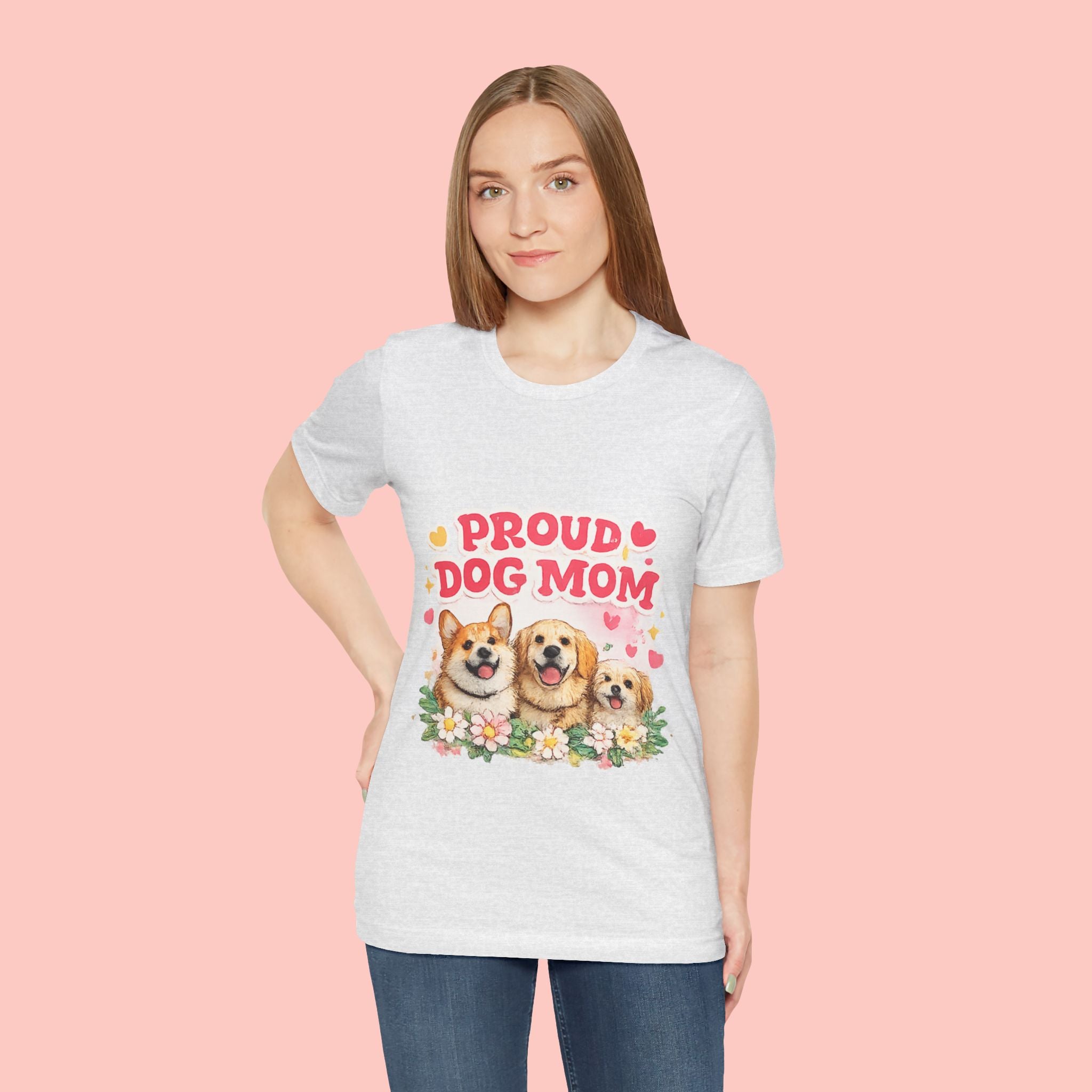Proud Dog Mom T-Shirt — Cute Corgi & Golden Retriever Floral Tee for Pet Lovers