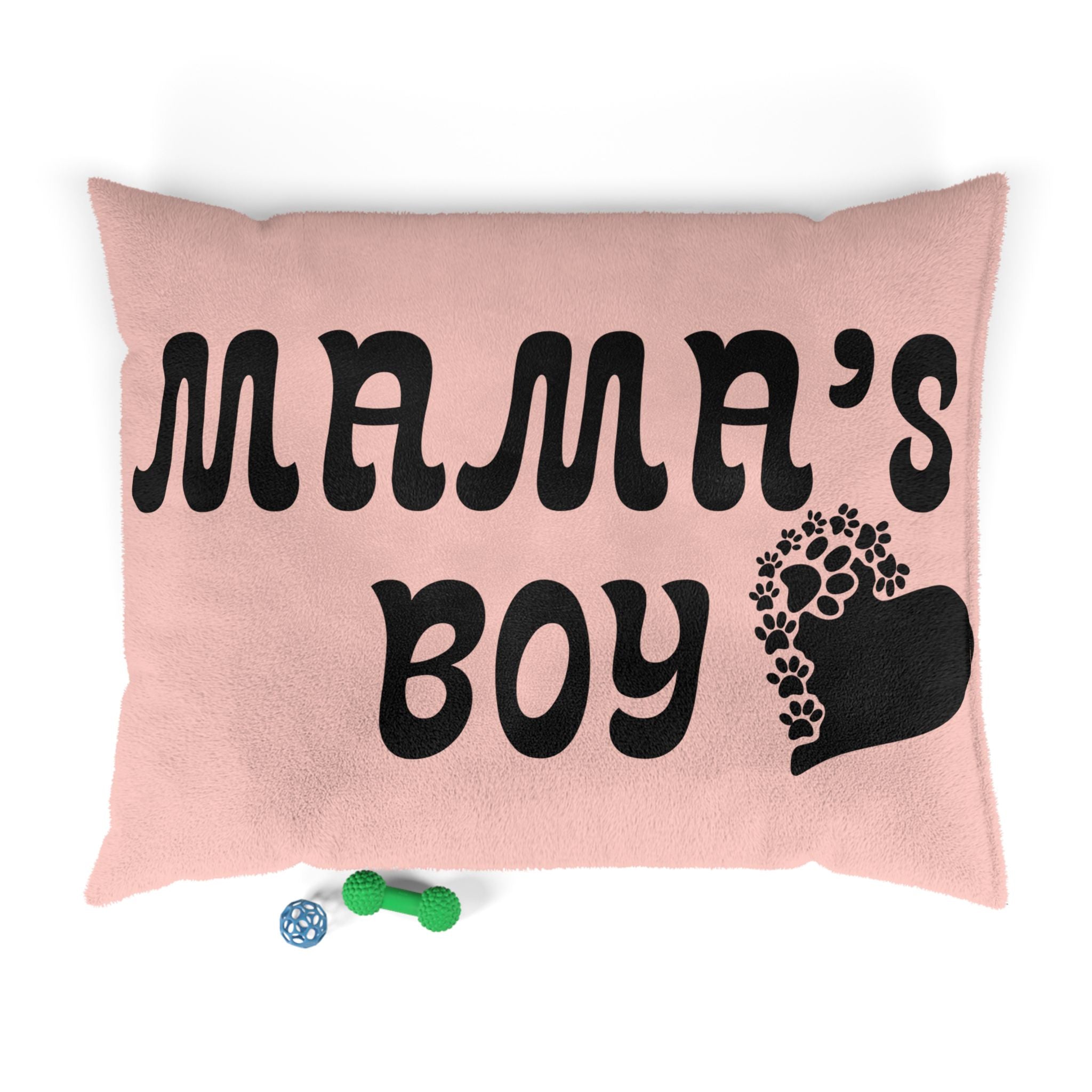 Mama's Boy Pet Bed - Soft Pink Paw Print Dog/Cat Pillow