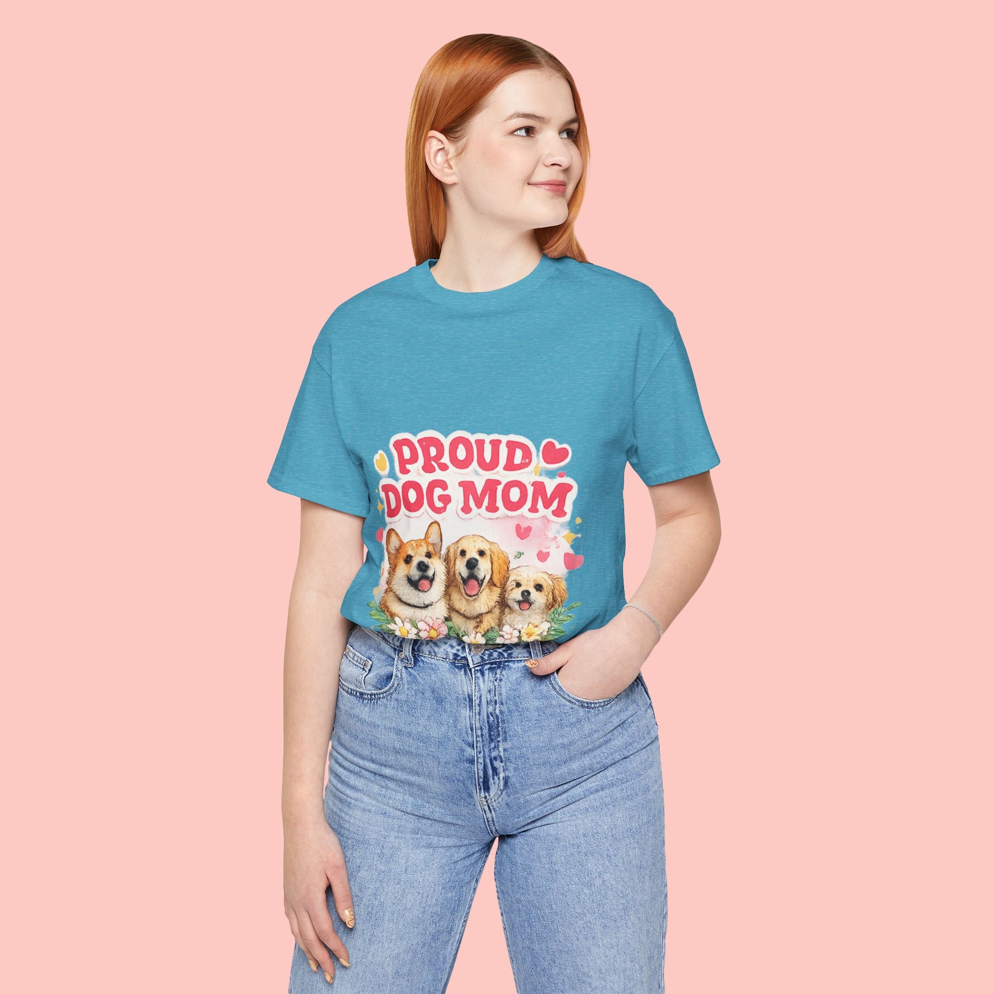Proud Dog Mom T-Shirt — Cute Corgi & Golden Retriever Floral Tee for Pet Lovers