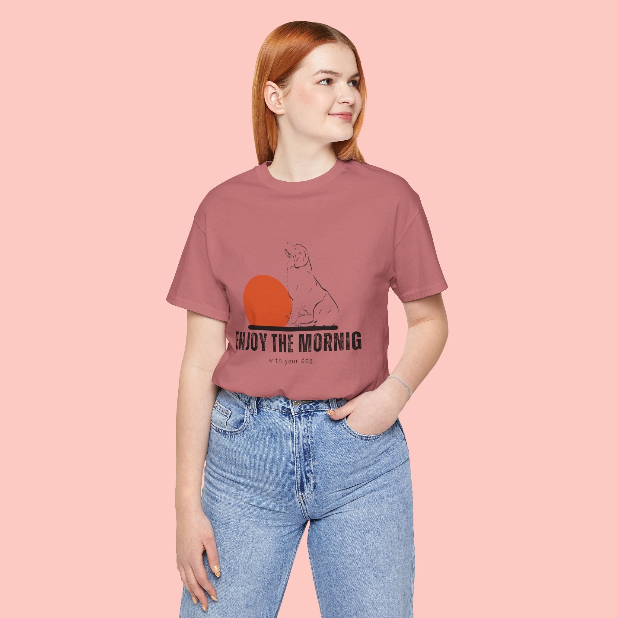 Enjoy the Morning Dog T-Shirt — Graphic Sunrise Pet Lover Tee