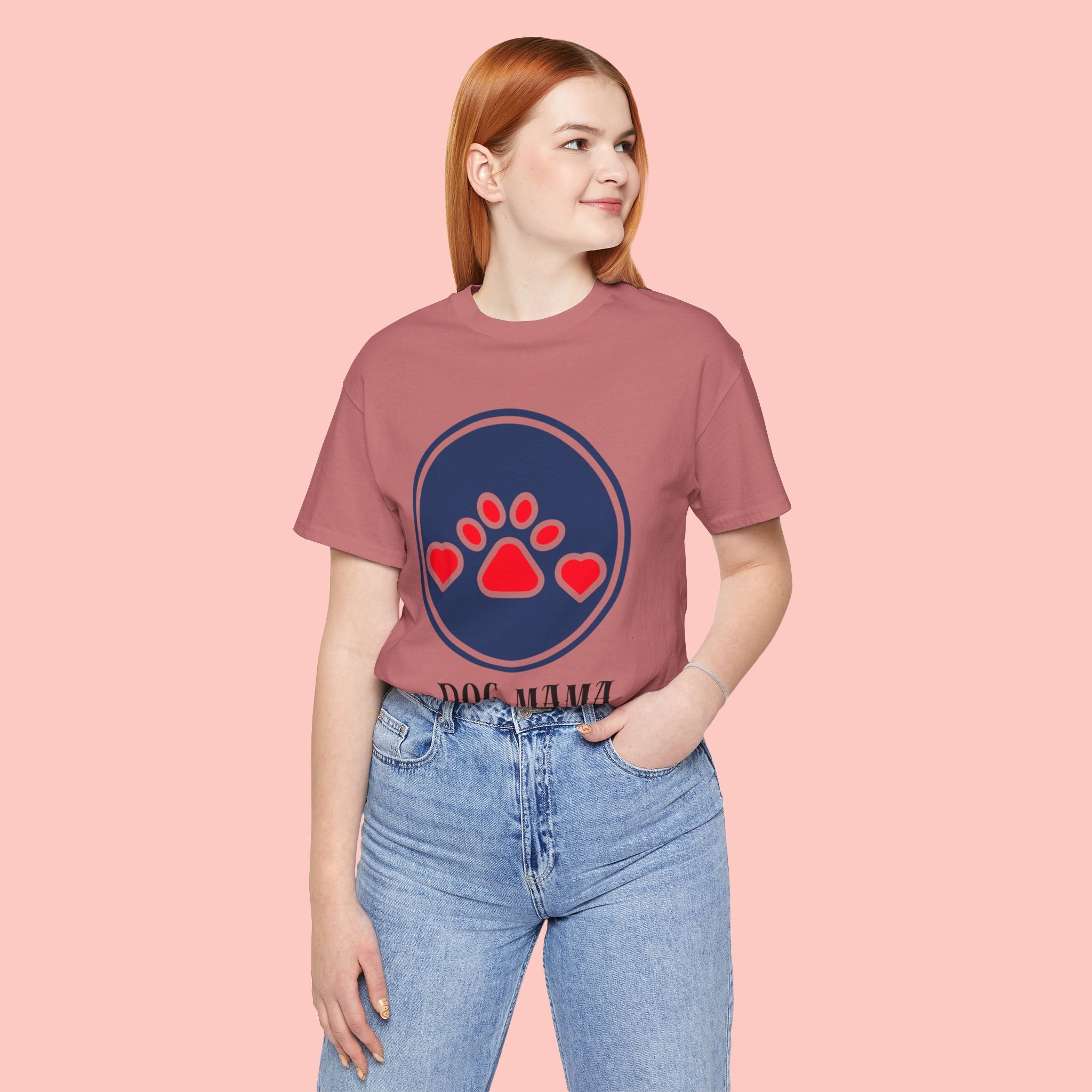 Dog Mama T-Shirt — Cute Paw & Heart Graphic Tee for Dog Lovers