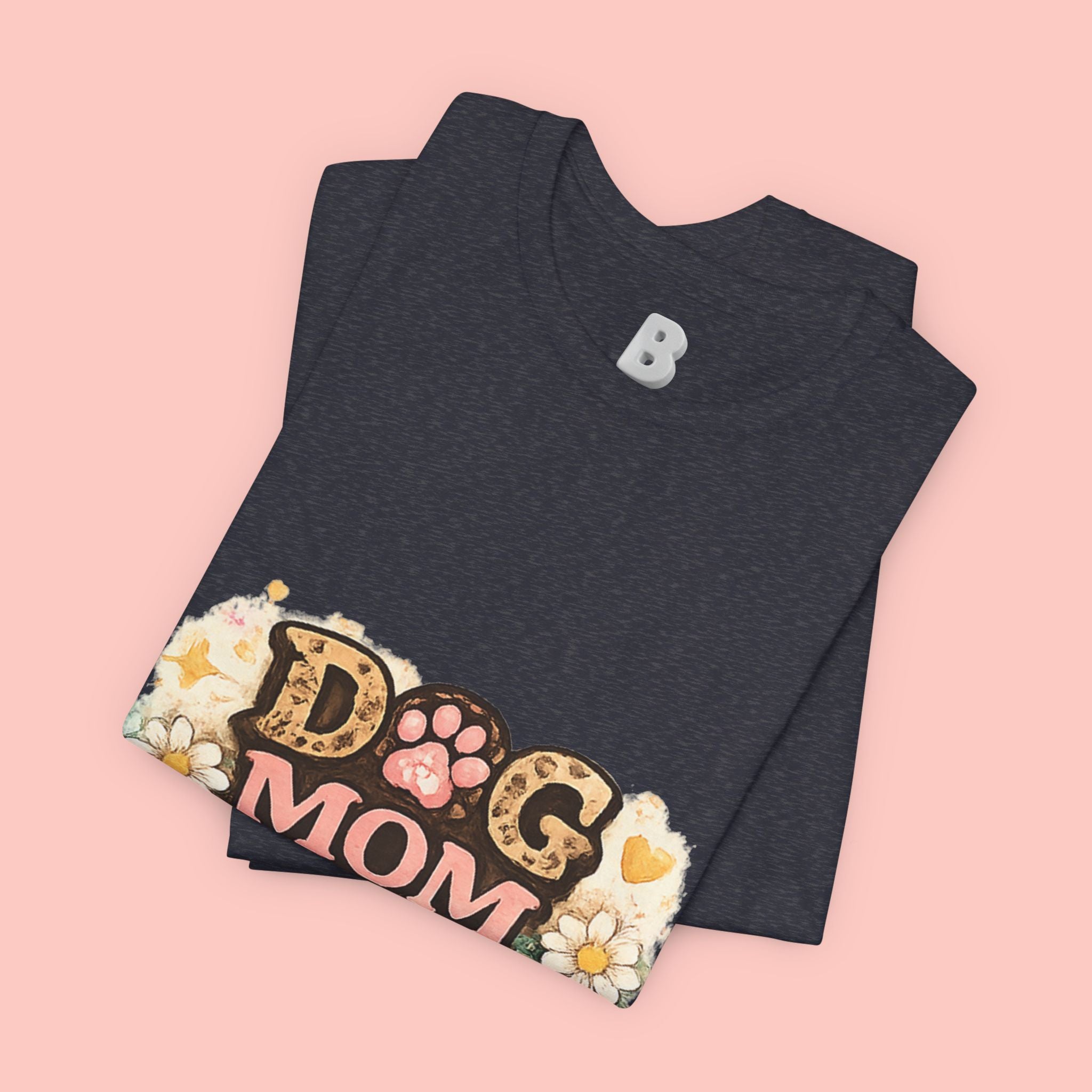 Dog Mom Forever T‑Shirt — Floral Paw Print Tee for Pet Lovers
