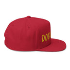 Dog Mom Embroidered Flat Bill Cap — Paw Print Snapback Hat