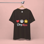 Dog Mom T-Shirt – Heart, Paw & Flower Graphic Tee