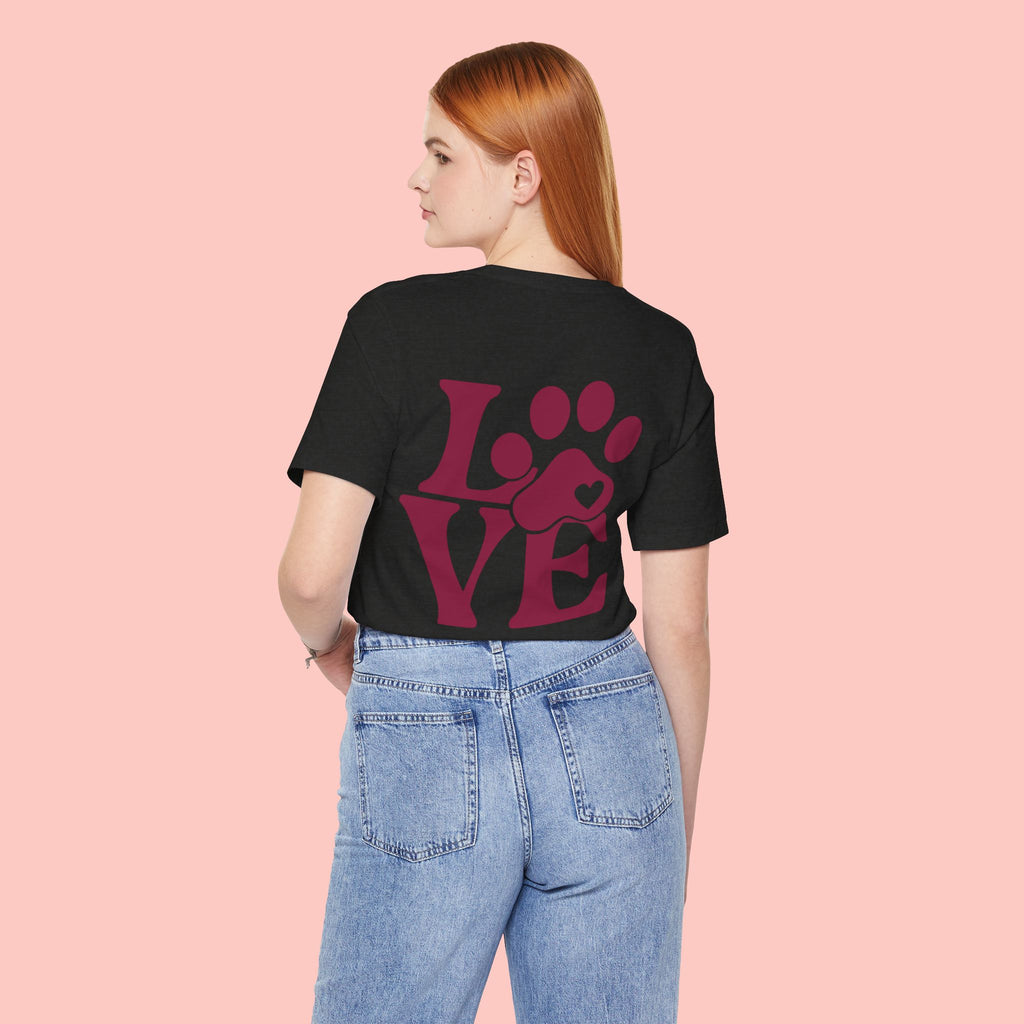 Dog Paw "LOVE" Tee - Pet Lover Graphic T-Shirt