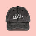 Dog Mama Vintage Embroidered Cap — Washed Baseball Hat for Dog Lovers
