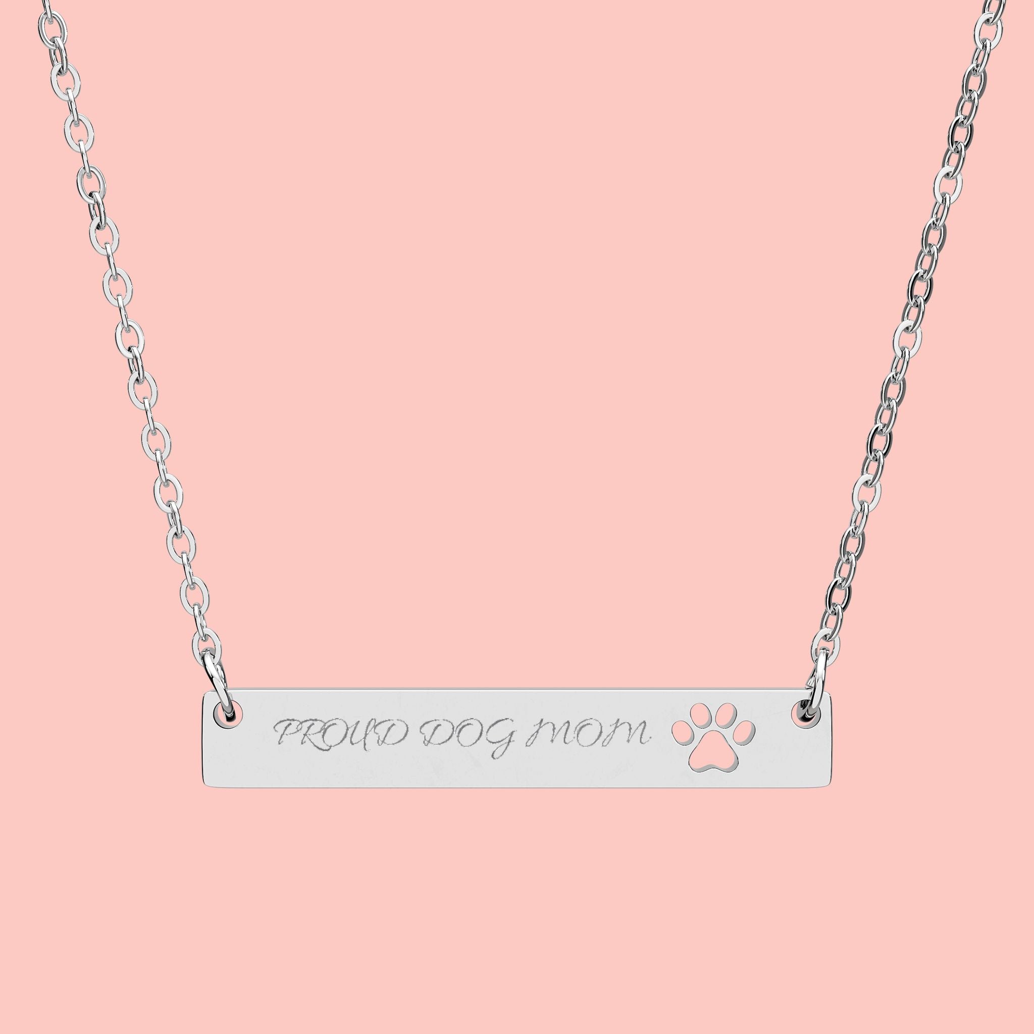 Engravable Paw Bar Necklace — Personalized Pet Tribute Jewelry
