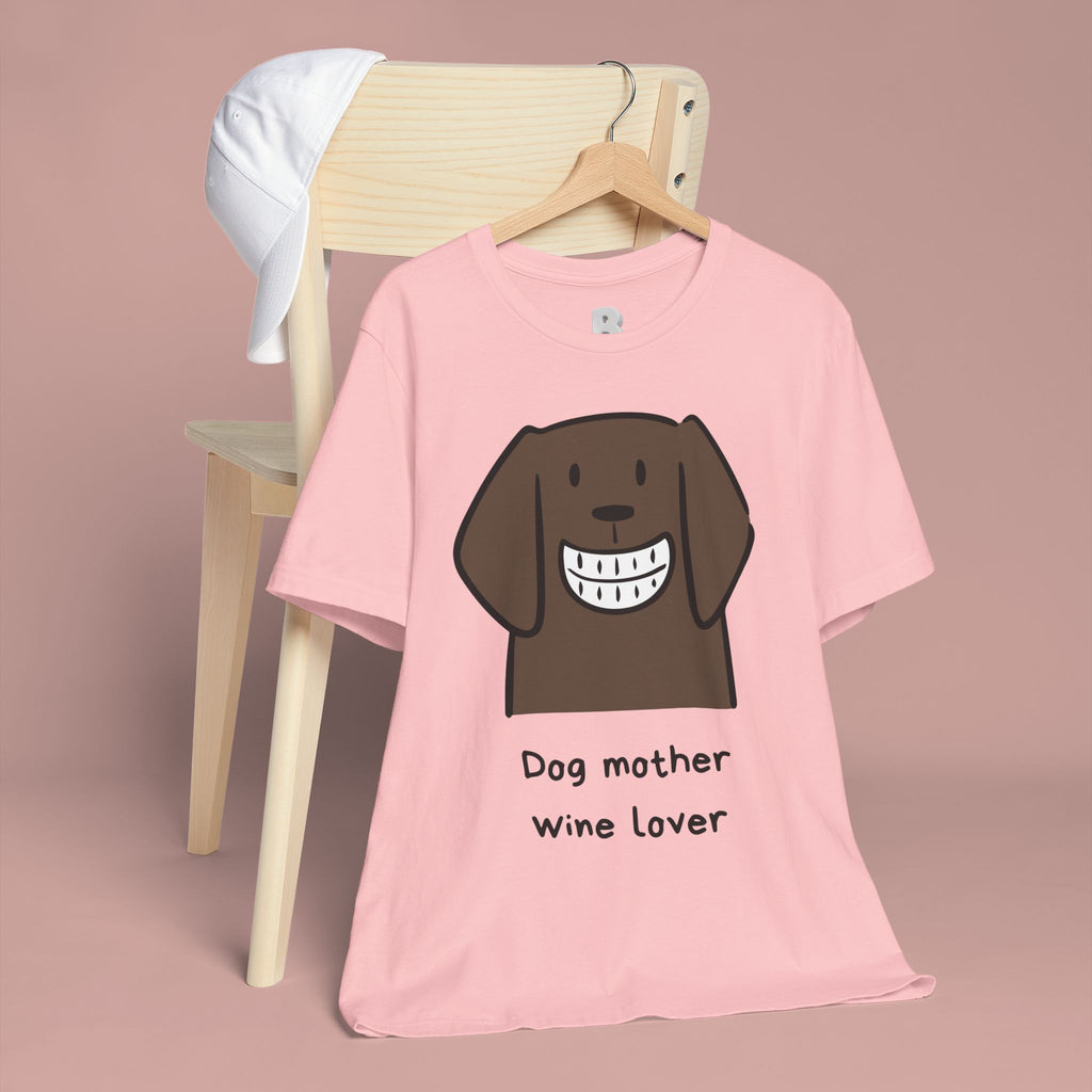 Dog Mother Wine Lover T-Shirt — Cute Cartoon Dog Graphic Tee