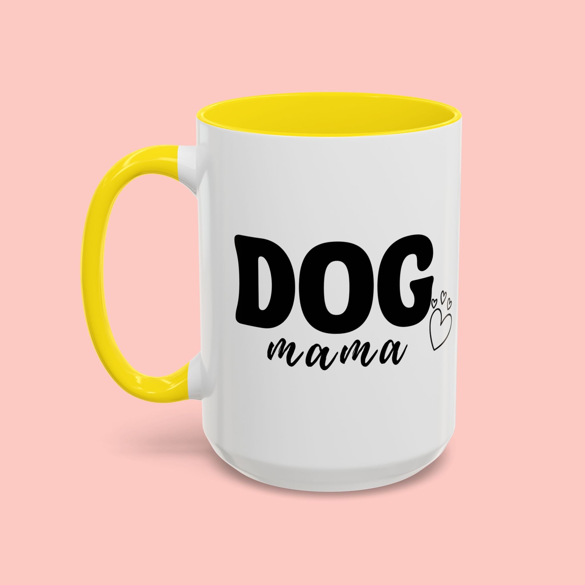 Dog Mama Accent Coffee Mug — Cute Black & White Pet Lover Gift (11/15oz)