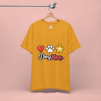 Dog Mom T-Shirt – Heart, Paw & Flower Graphic Tee