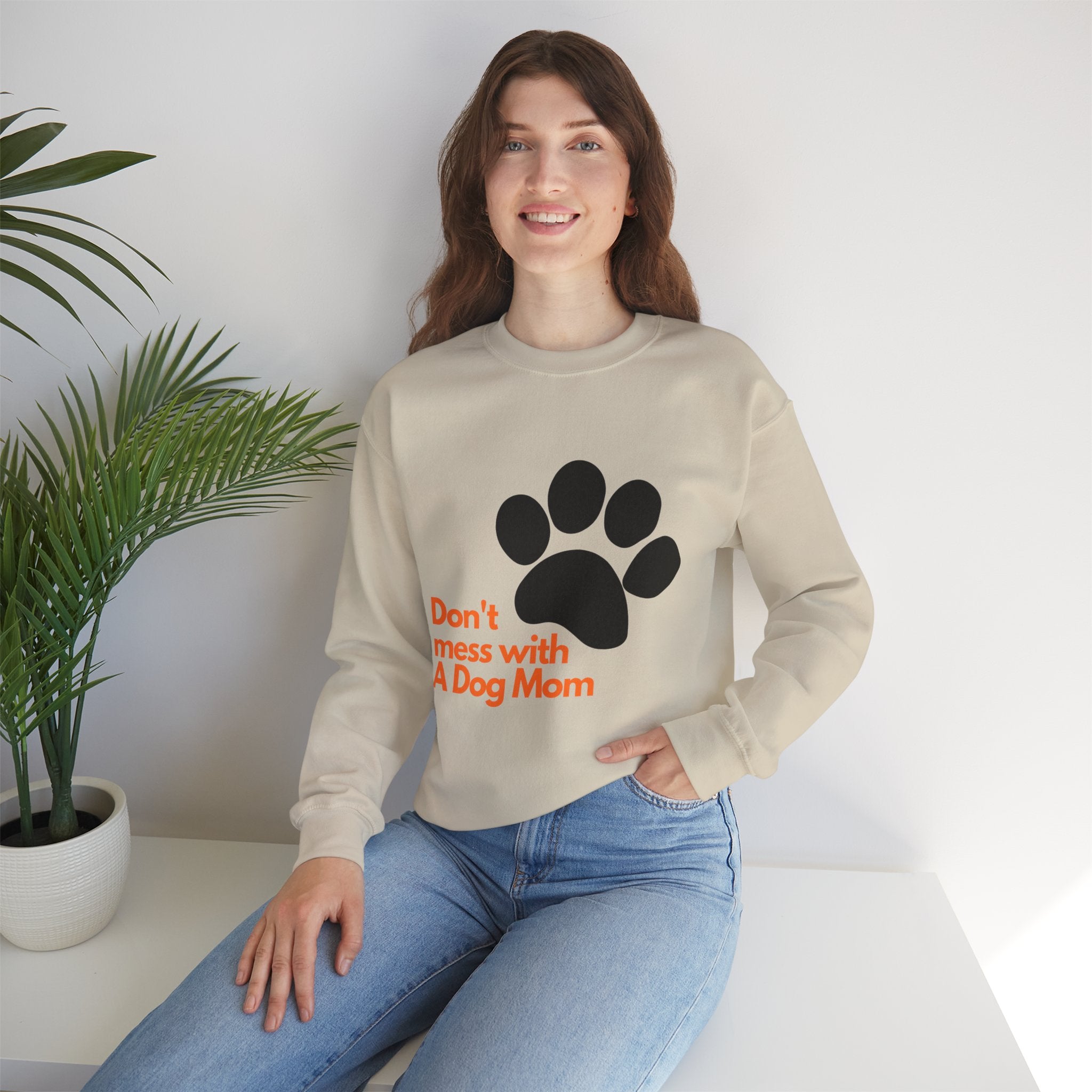 Don't Mess With A Dog Mom Crewneck Sweatshirt
