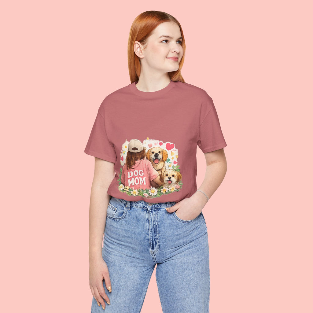 Dog Mom T-Shirt — Cute Floral Puppy Tee for Dog Lovers