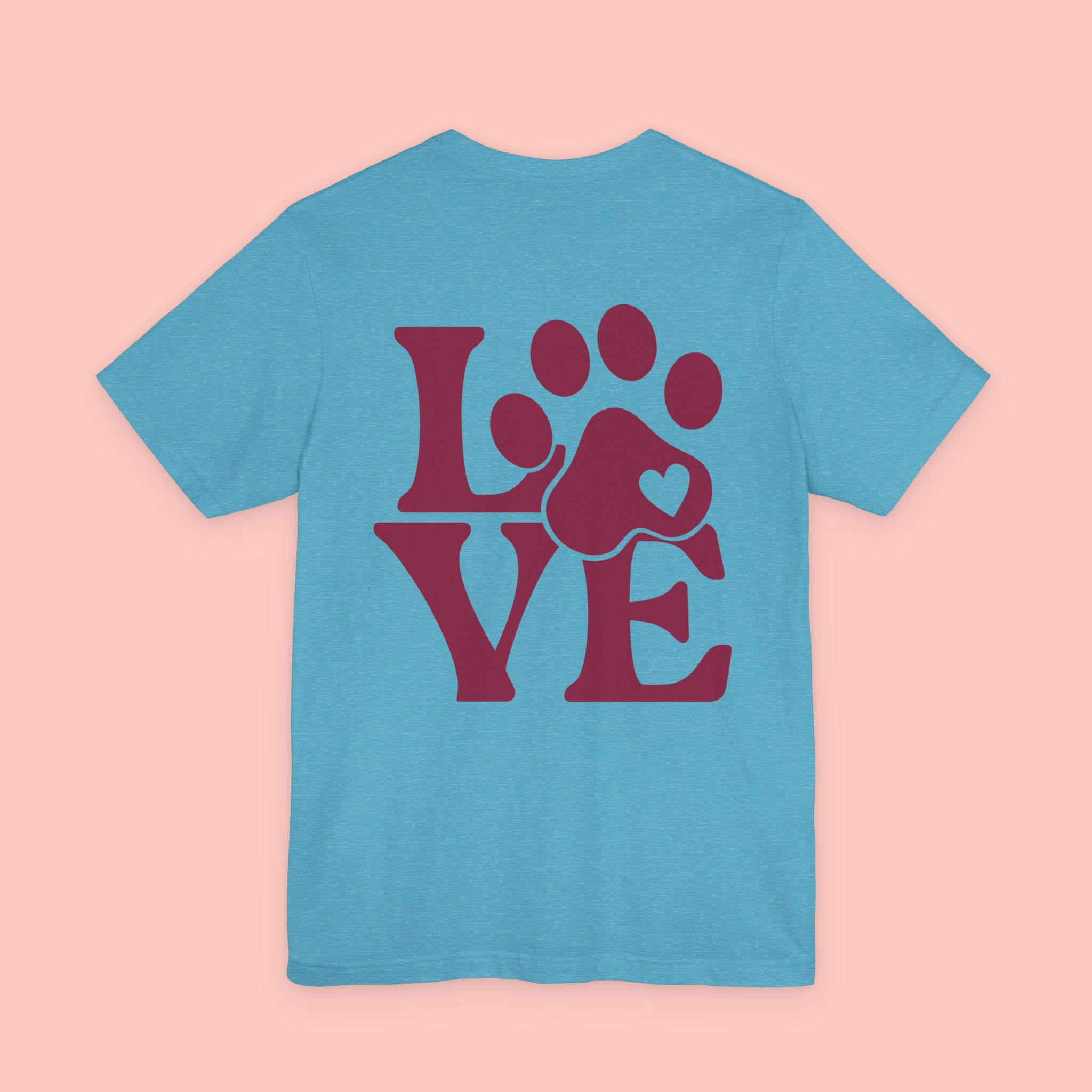 Dog Paw "LOVE" Tee - Pet Lover Graphic T-Shirt