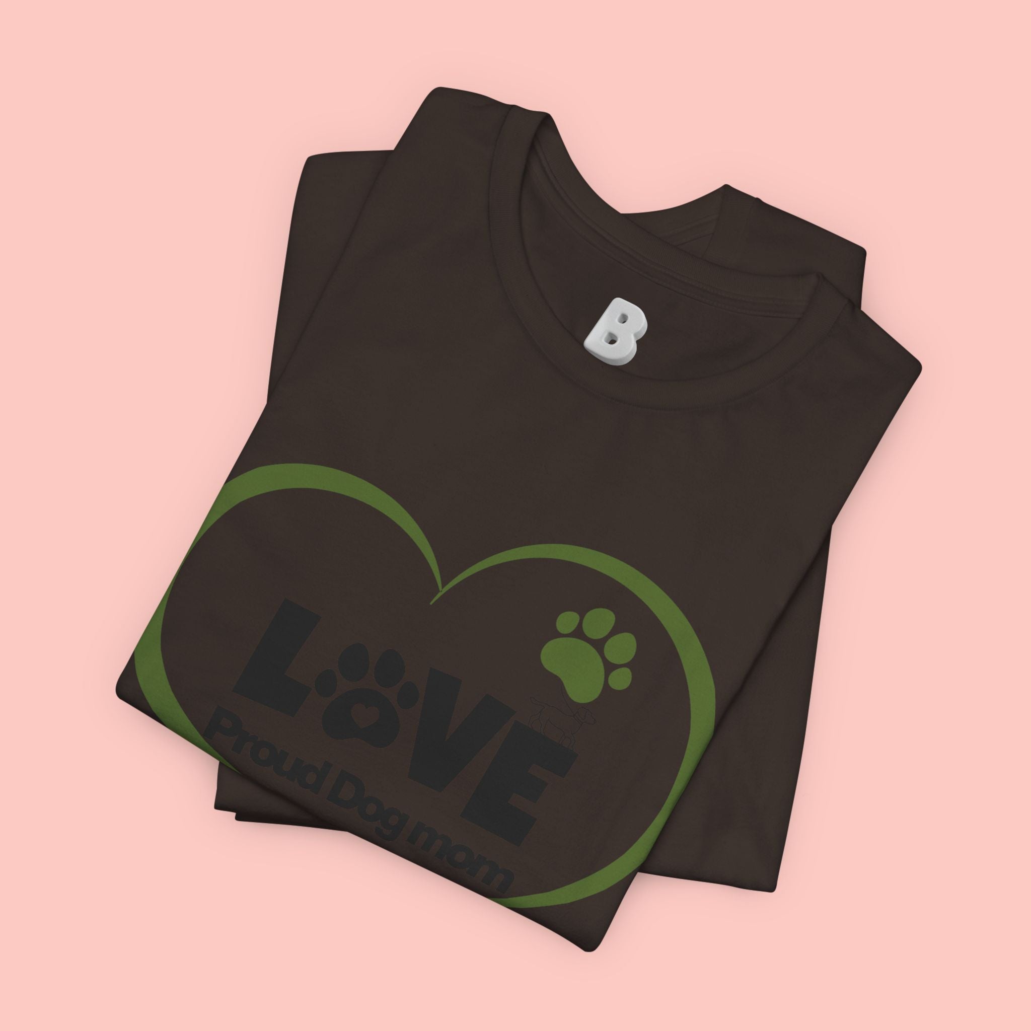 Dog Mom Love T-Shirt — "LOVE Proud Dog Mom" Heart Paw Tee