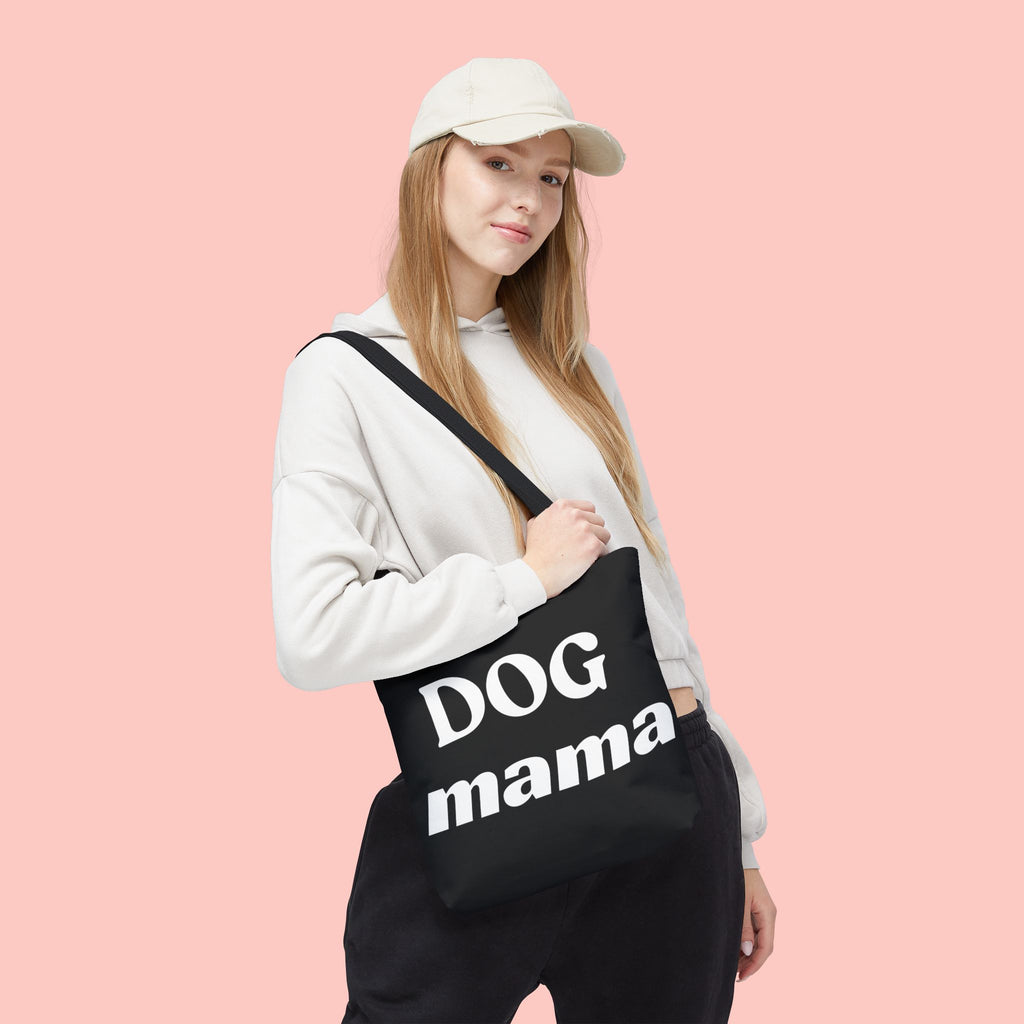 Dog Mama Tote Bag — Black Canvas Pet Lover Tote