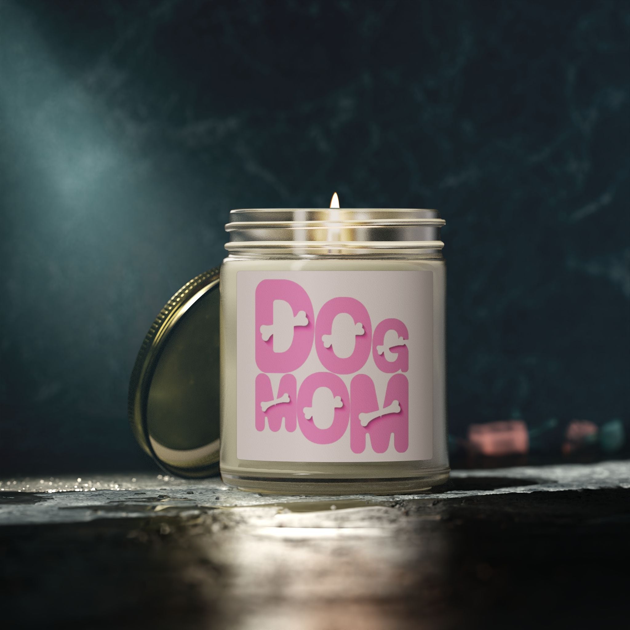 Dog Mom Scented Candle (Coconut Apricot Wax) — 4oz/9oz Gift for Pet Lovers
