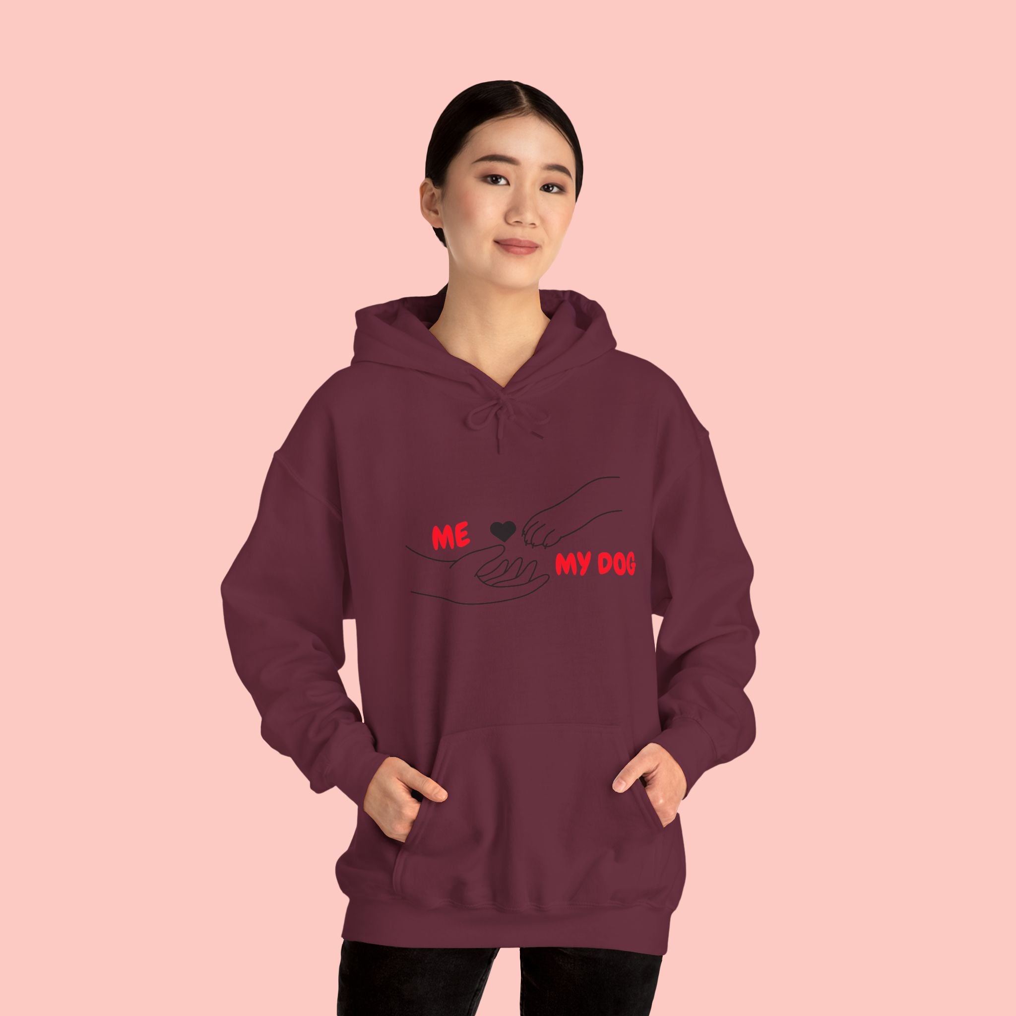 Dog Lover Hoodie - "Me  My Dog" Minimalist Paw Heart Sweatshirt