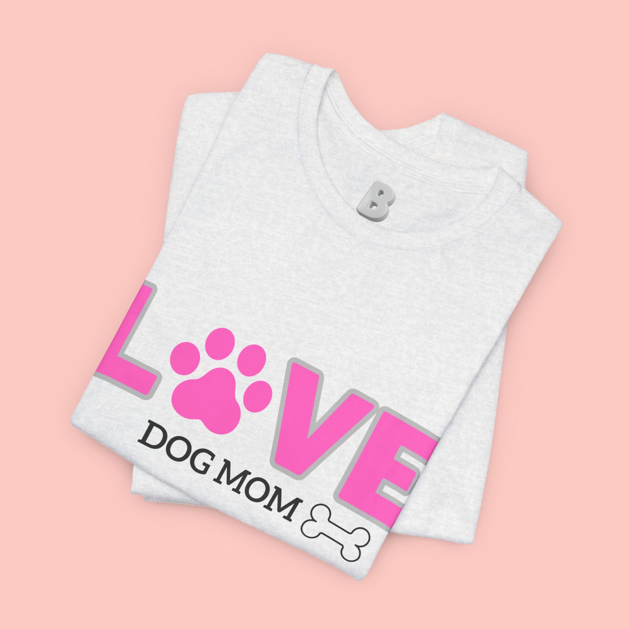Love Dog Mom T-Shirt — Pink Paw Graphic Tee