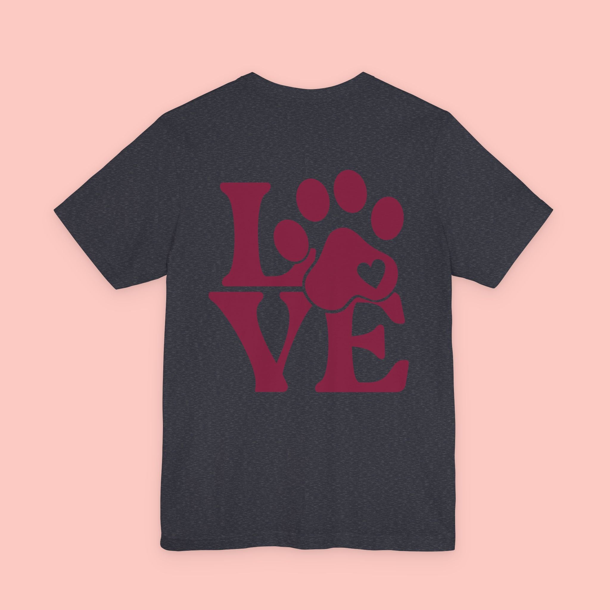 Dog Paw "LOVE" Tee - Pet Lover Graphic T-Shirt