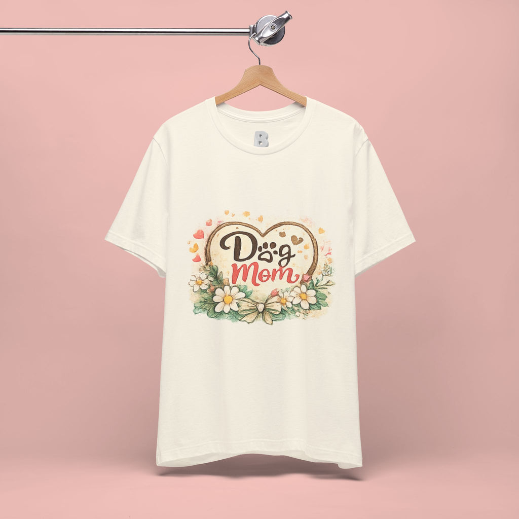 Dog Mom T-Shirt – Floral Heart Paw Design