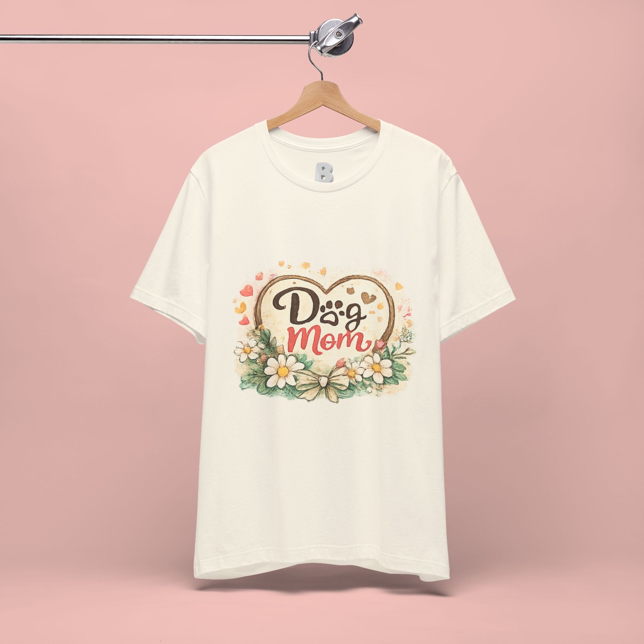 Dog Mom T-Shirt – Floral Heart Paw Design