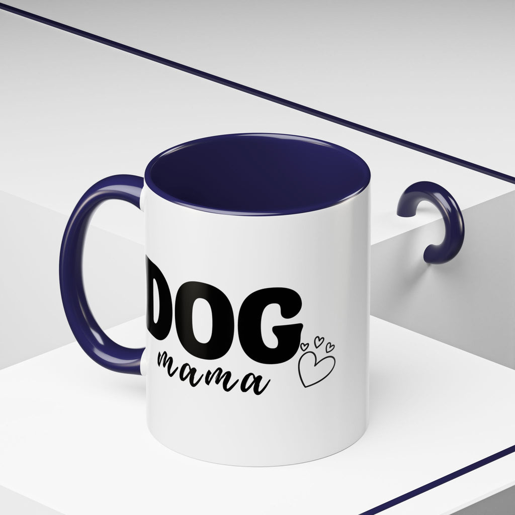 Dog Mama Accent Coffee Mug — Cute Black & White Pet Lover Gift (11/15oz)