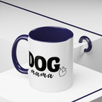 Dog Mama Accent Coffee Mug — Cute Black & White Pet Lover Gift (11/15oz)