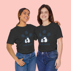 Dog Mom T‑Shirt — Paw Print with Dog & Puppy Graphic