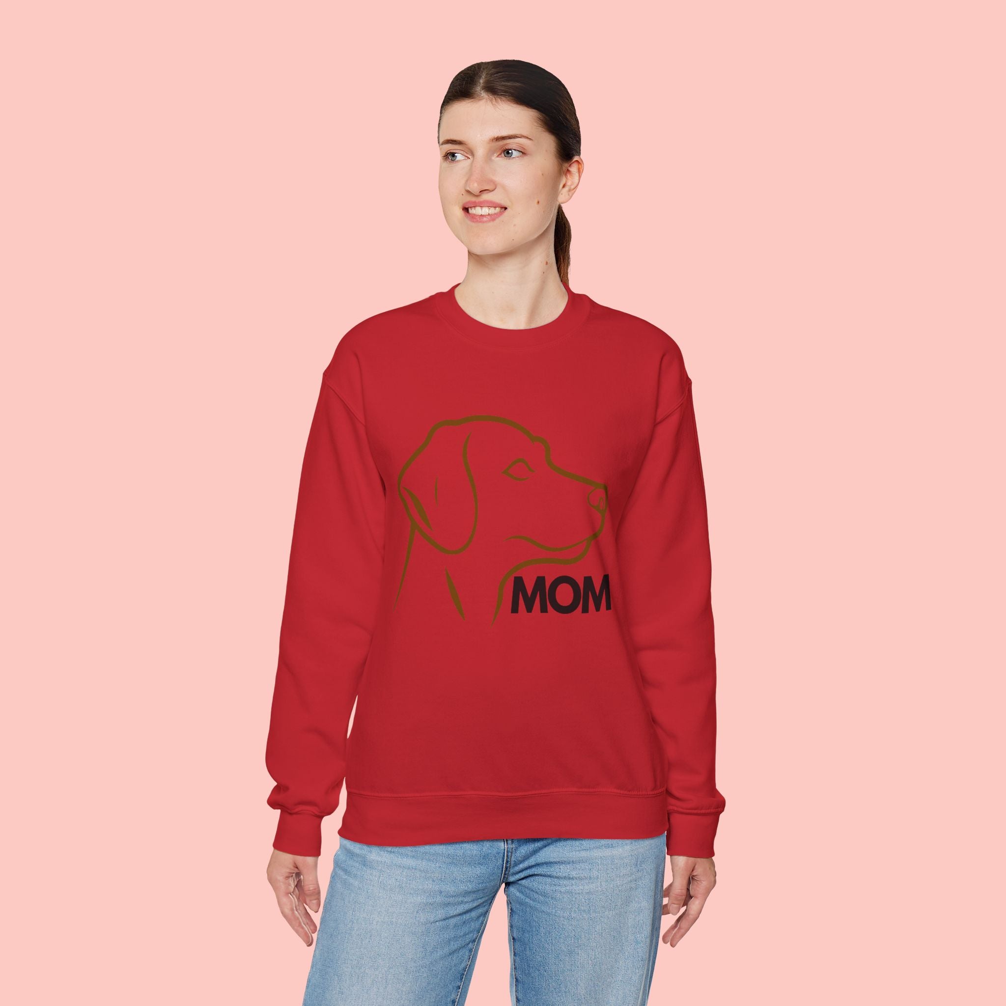 Dog Mom Crewneck Sweatshirt – Minimalist Labrador Outline