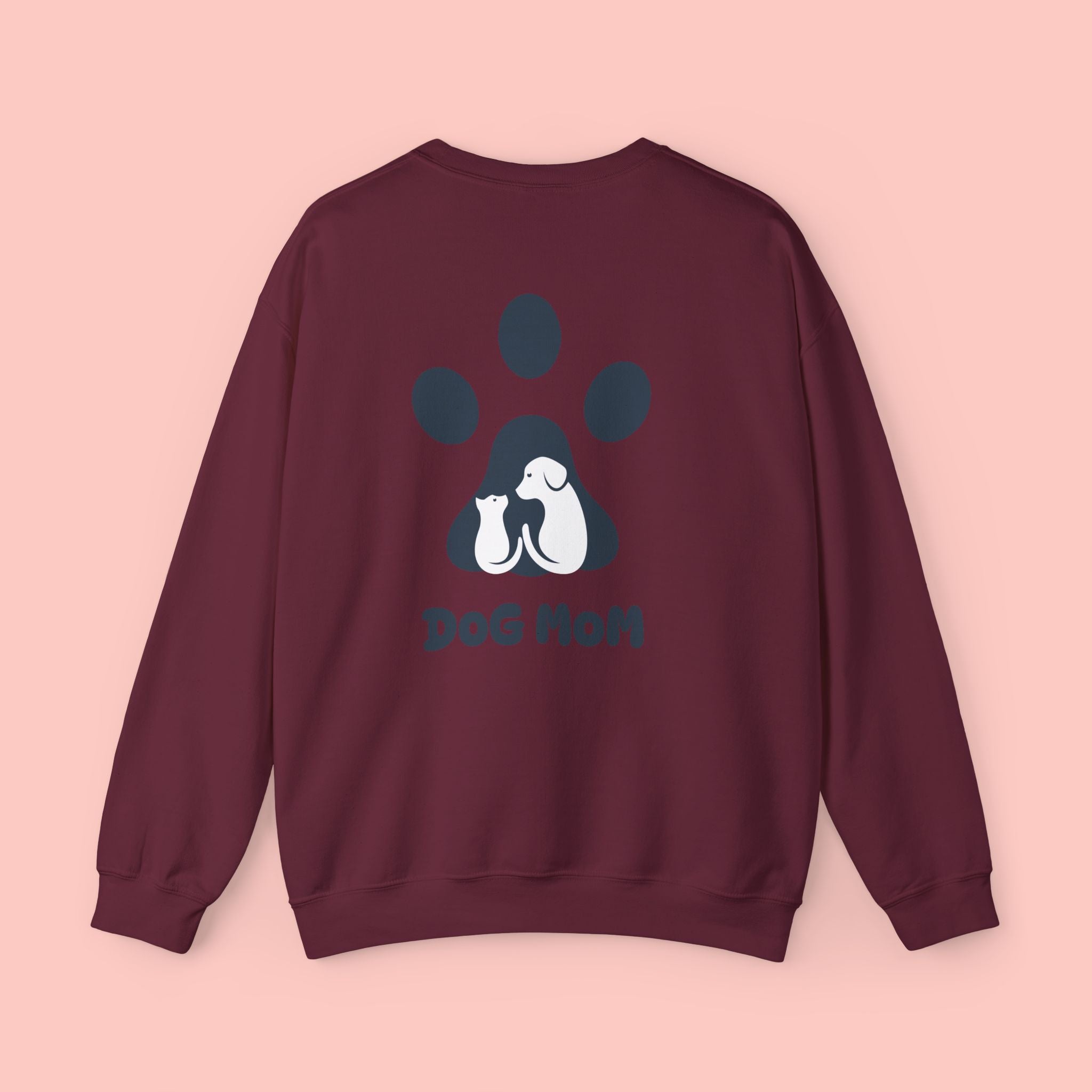 Dog Mom Crewneck Sweatshirt — Paw Print Graphic Cozy Pullover