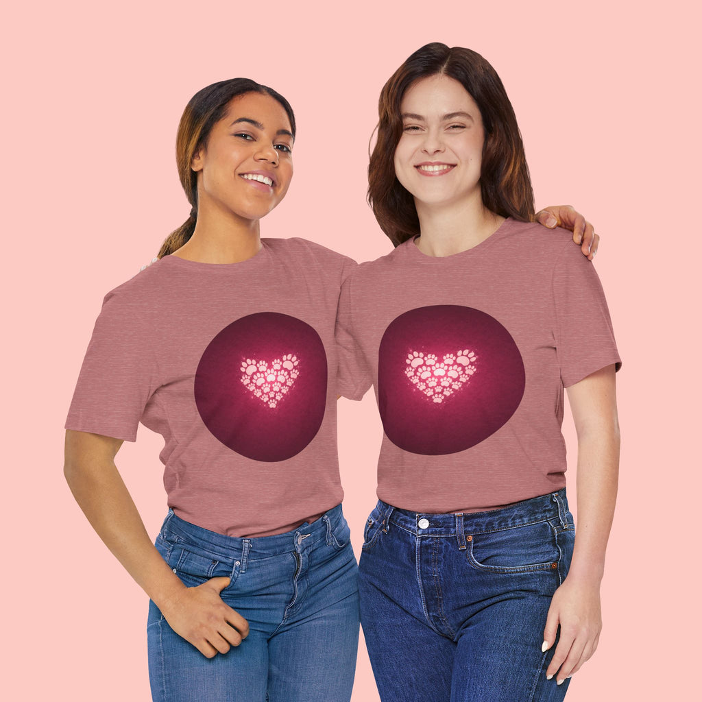 Paw Print Heart T‑Shirt — Cute Pet Lover Tee