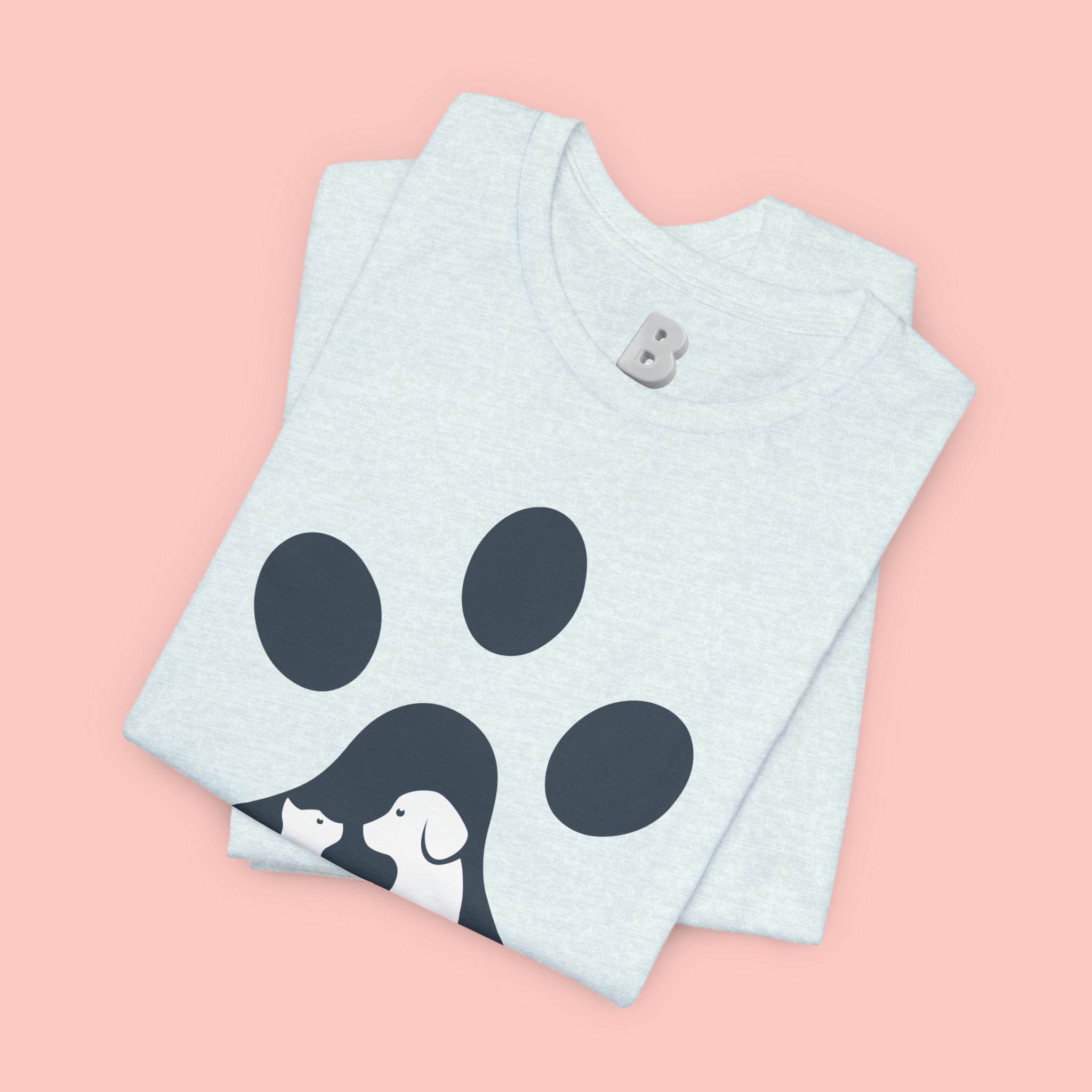 Dog Mom T‑Shirt — Paw Print with Dog & Puppy Graphic