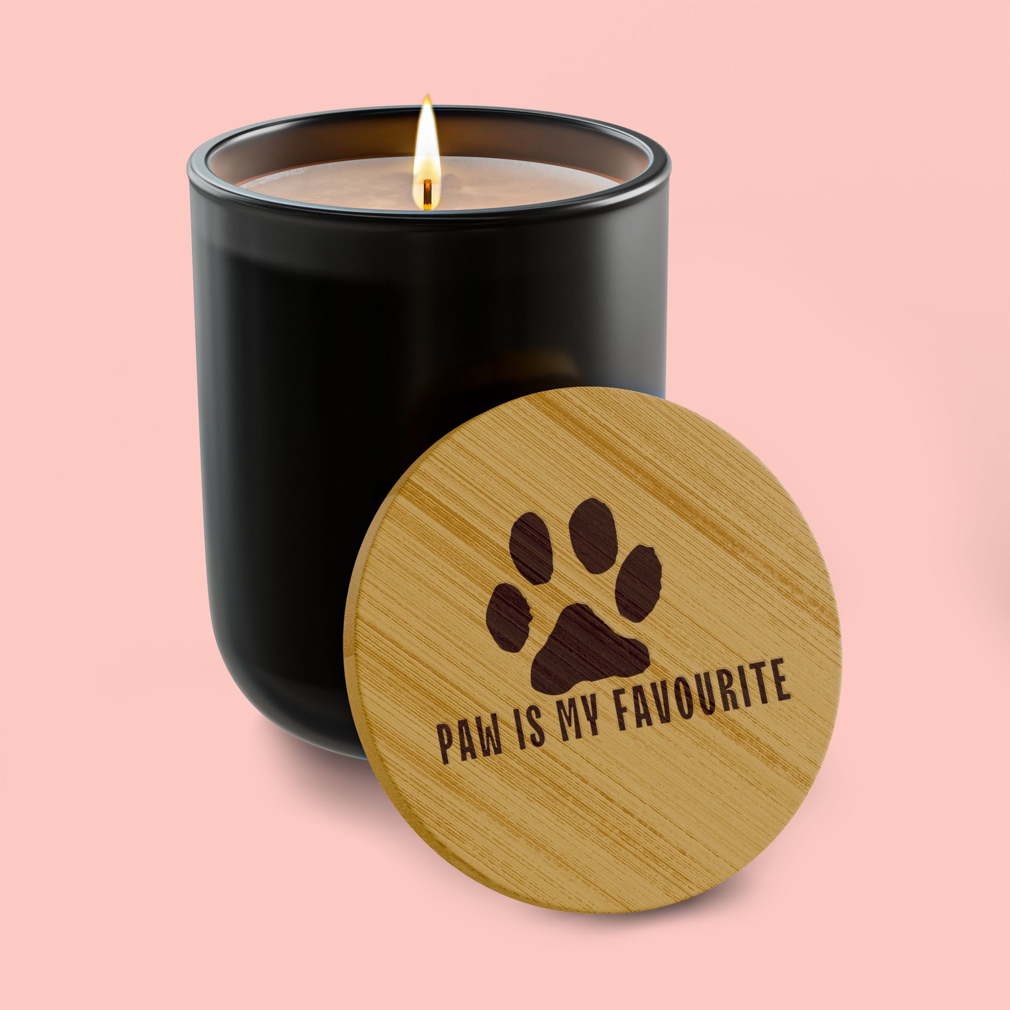 Engraved Soy Candle — "Paws Is My Favourite" Paw Print Scented Candle (14oz)