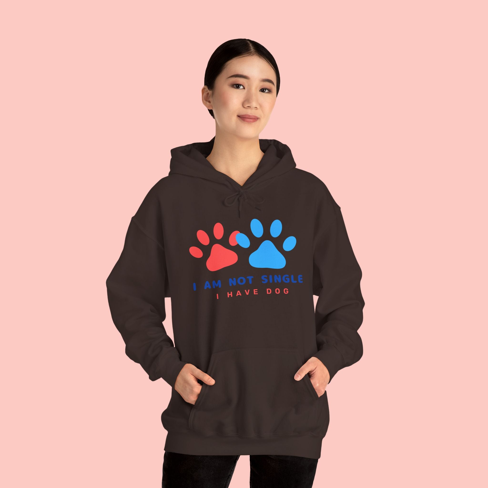 Dog Mom Hoodie – “I Am Not Single I Have Dog” Paw Print Hoodie
