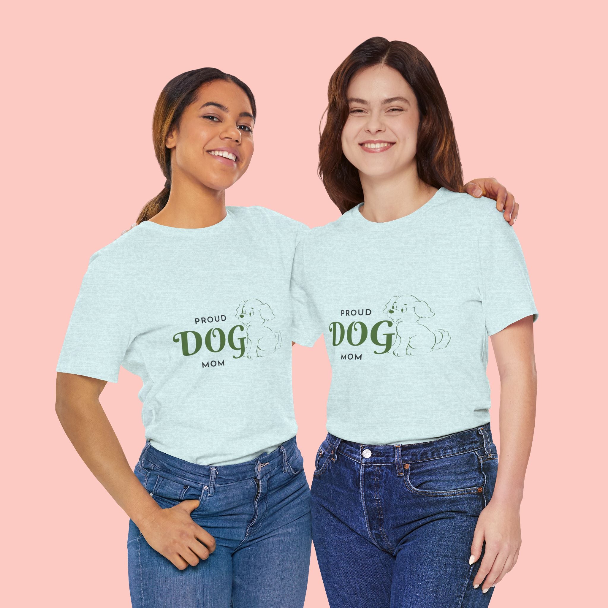Proud Dog Mom T-Shirt – Cute Paw Print & Puppy Graphic Tee