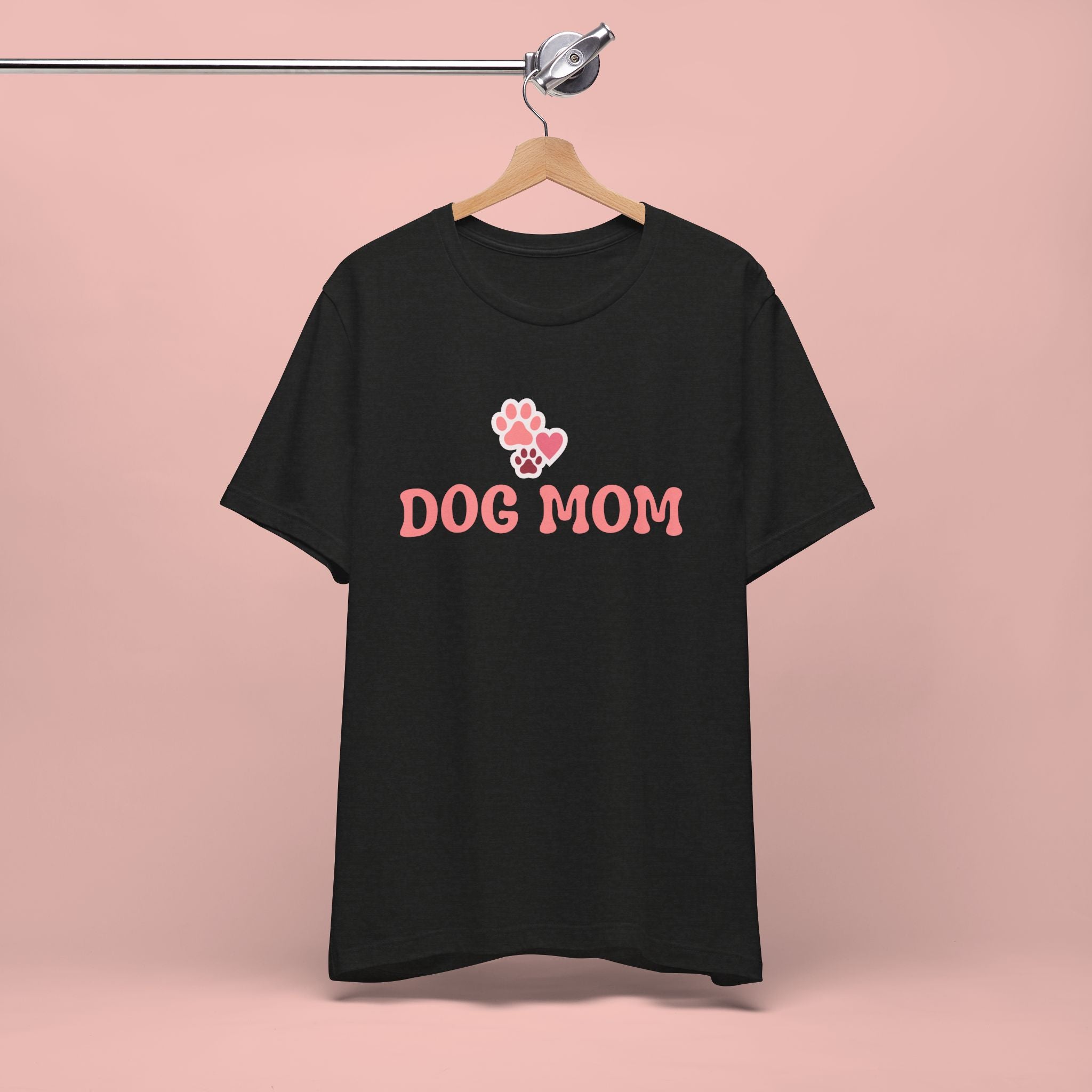 Dog Mom T-Shirt — Pink Paw Graphic Tee for Dog Lovers